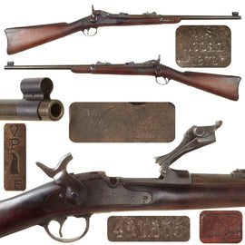 Original U.S. Springfield Model 1873 Trapdoor Cavalry Carbine with Saddle Ring and 3 Piece Cleaning Rod, 1890 Production, Serial No. 481655