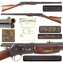 Original U.S. Colt Medium Frame Lightning .38 Caliber Slide Action Magazine Rifle with 26" Round Barrel, British Proofs and Factory Letter, Serial No. 75273, Made in 1896
