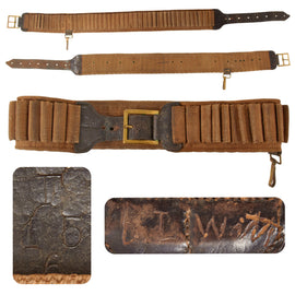 Original U.S. Indian Wars M1885 Prairie Belt with Hook & Unit Stamp for Springfield Trapdoor .45-70