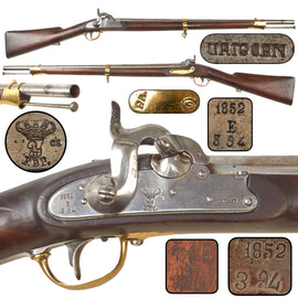 Original Spanish Modelo 1846 Short Percussion Musket by Fábrica de Placencia, Serial No. 394, Dated 1852
