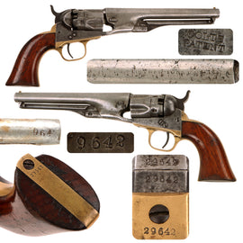 Original U.S. Civil War Colt Model 1862 Pocket Police .36-Caliber Percussion Revolver with 6 1/2" Barrel - 1865 Production - Serial No. 29642