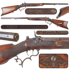Original German Zimmerstutzen 4mm Parlor Target Rifle Signed A FISCH PFAFFENHOFEN with Schützen Stock, Set Trigger, and Short Rifled Insert, Circa 1890