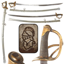 Original U.S Civil War German-Made M-1840 "Wrist Breaker" Heavy Cavalry Saber with Scabbard by Gebrüder Weyersberg