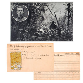 Original U.S. Post-WWI Fabric from Broken Wing of Air Mail Pilot Charles H. Ames’ Plane - Crashed October 1st, 1925