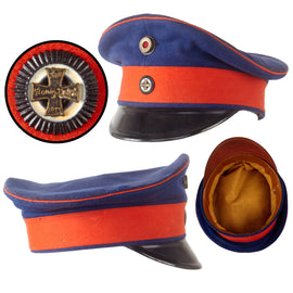 Original Imperial German WWI Prussian Dark Blue Landwehr Reserve Infantry EM/NCO Visor Cap - Size 55 - Rare