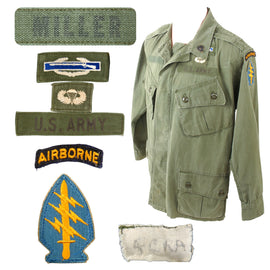 Original U.S. Vietnam War Airborne Special Forces Group Jungle Jacket Named to Specialist Miller