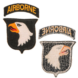 Original U.S. WWII 101st Airborne Division "Screaming Eagle" Type 1 Shoulder Sleeve Insignia with AIRBORNE Tab