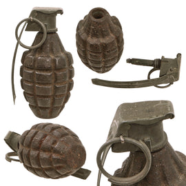 Original U.S. WWII Inert MkII Pineapple Practice Grenade with M10A3 Fuze