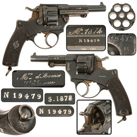 Original French MAS Modèle 1874 Chamelot-Delvigne 11mm Officer Revolver Dated 1878 with Excellent Bore, Matching Serial No. N 19479