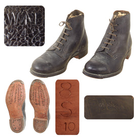 Original British WWII Pair of Army Issue “Ammo” Boots - Dated 1942 - Size 8