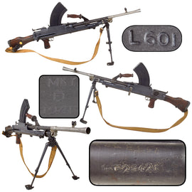 Original WWII 1941 Dated British Bren MkI* Display Light Machine Gun by RSAF Enfield with Magazine - Serial BB 5683