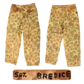 Original U.S. WWII USMC P44 Camouflage Pattern 1944 Utility Uniform Trousers - Named