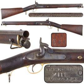 Original British East India Company 13th Bengal Irregular Cavalry Percussion Saddle Ring Carbine by Garden, 200 Piccadilly, with Leather Grip Wrap, Circa 1851