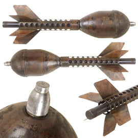 Original German WWII PAK 36 Stielgranate 41 37mm High Explosive Anti-Tank Stick Grenade - 1942 Dated Body and Fuze