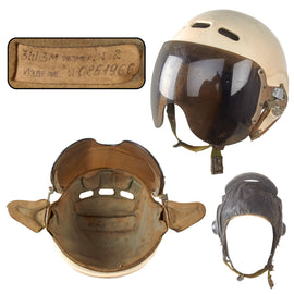 Original Soviet Vietnam War Era Soviet Air Forces MiG Jet Pilot ZSh-3 Helmet with Interior Helmet & Data Tag