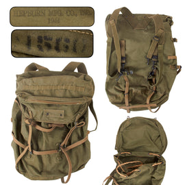 Original U.S. WWII M1943 Field Pack with Rope by Hepburn Mfg. Co. - Dated 1944