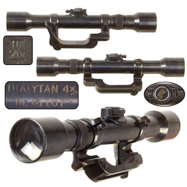 Original German WWII Hensoldt Dialytan 4x Sniper Scope with Short Side-Rail Mount by Hensoldt & Sohne Werke A-G of Wetzlar - Serial Nr. 61767
