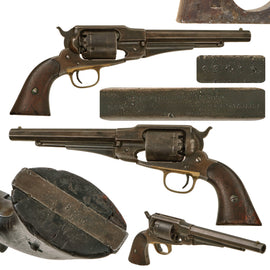 Original U.S. Civil War Remington New Model 1863 Army .44cal Percussion Revolver with Grip Cartouche - Serial 44619