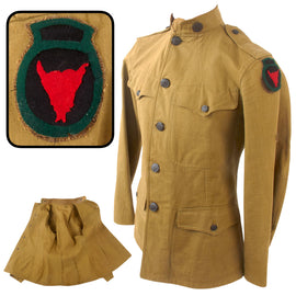 Original U.S. WWI 34th Division 109th Engineer Regiment Uniform Jacket with Patch & Collar Discs