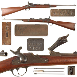 Original U.S. Springfield Trapdoor Model 1873 Saddle Ring Cavalry Carbine Made in 1888 with 3 Piece Cleaning Rod and Extractor - Serial 414055