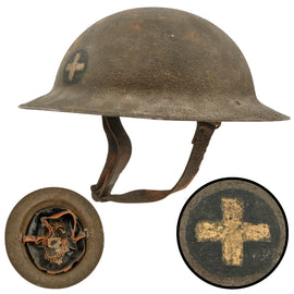 Original U.S. WWI 33rd “Golden Cross” Prairie Division M1917 Doughboy Helmet with Liner & Chinstrap - Initials
