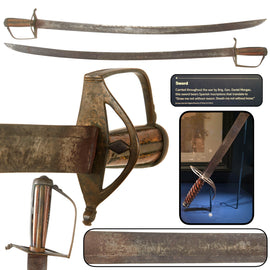 Original Spanish U.S. Revolutionary War Era "Do Not Draw Me Without Reason, Do Not Sheath Me Without Honor” Officer’s Sword with Diamond Rounded Knuckle Bow - Extremely Similar Blade Used on Continental General Daniel Morgan’s Sword