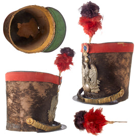 Original French Second Republic Period Enlisted Army “Stovepipe” Shako with Chinscales & Plume - Circa 1852