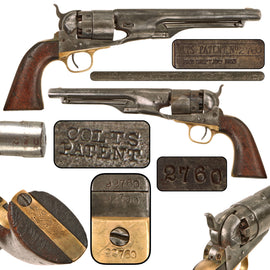 Original U.S. Civil War Colt Model 1860 Army .44 Caliber Percussion Revolver, Serial No. 92760, Made in 1863