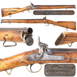Original British East India Company 12th Bengal Irregular Cavalry Percussion Saddle Ring Carbine by Garden, 200 Piccadilly, with White Metal Mounts, Circa 1851