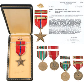 Original U.S. WWII Bronze Star Medal Grouping to PFC Charles R. Porter, 363rd Infantry Regiment, 91st Division – Heroic Action near Mt. Freddi, Italy, with Citation & Service Records