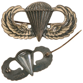 Original U.S. WWII Sterling Silver Airborne Parachutist “Jump Wings” Badge