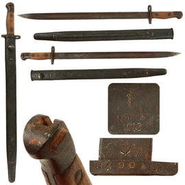 Original WWI Australian Lithgow P1907 SMLE Bayonet Dated 1915 with Scabbard - Button Seized