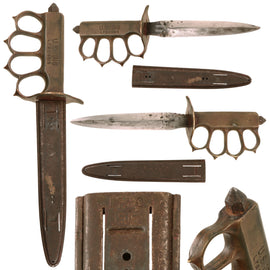 Original U.S. WWI Model 1918 Mark I Trench Knife by L. F. & C. with Matching Steel Scabbard
