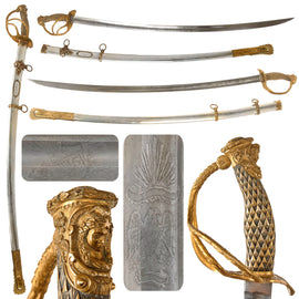 Original U.S. Civil War Outstanding Officer’s Presentation Sword & Scabbard with Gilded Brass Hilt & German-Made Blade with Meticulous Federal Eagle Etching