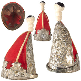 Original Imperial German Late 19th Century Prussian Model 1894 1st Foot Guards Grenadiers Mitre Cap with Chinscales & Plume