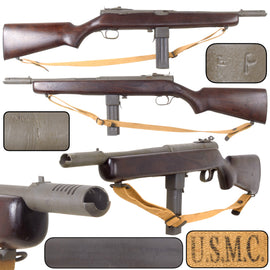 Original U.S. WWII U.S.M.C. H.&R. Reising Model 50 .45cal Display Submachine Gun with 1943 Dated U.S.M.C. Sling by BOYT and Magazine