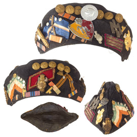 Original Italian WWII G.I.L. Youth Overseas Cap Captured by G.I. & Covered in Captured Italian Insignia