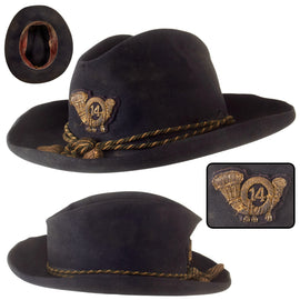 Original U.S. Civil War Union Officer Slouch Hat with Officer’s Hat Cord & Bullion 14th Infantry Regiment Hat Badge - Size 7 1/4