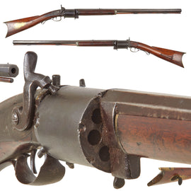 Original U.S. Billinghurst Miller Patent Style Half-Stock .42cal 7-Shot Percussion Cylinder Rifle - Circa 1850