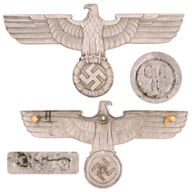 Original German WWII Deutsche Reichsbahn 27" Aluminum Railroad Eagle Marked GA/H with Four Mounting Posts