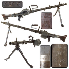 Original German WWII MG 34 Inert Display Machine Gun by Waffenwerke Brünn Serial No. 8702 b with Belt Carrier and Modified MG 13 Carry Handle, 1945 Dated