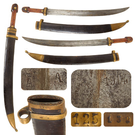Original Imperial Russian WWI M1907 "Bebut" Artillery Kindjal Short Sword with Matching Scabbard - Dated 1914