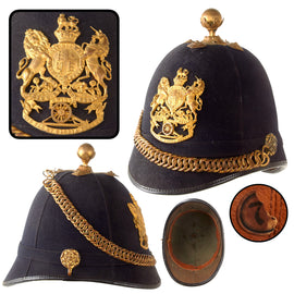 Original British Victorian Army Home Service Artillery Other Ranks Blue Cloth Dress Spike Helmet