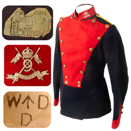 Original British WWI 9th Queen's Royal Lancers Uniform with Collar Insignia by the Royal Army Clothing Factory - Dated May 1914