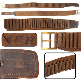 Original U.S. Indian Wars Rare M1876 Type 1 Prairie Cartridge Belt for Springfield Trapdoor .45-70 by Watervliet Arsenal