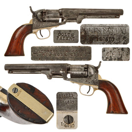 Original U.S. Civil War Colt M1849 .31cal Pocket Percussion Revolver with 6" Barrel Made in 1858 - Serial 144610