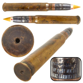 Original U.S. Cold War Navy 3 Inch .50 Cal Mark 29 Armor-Piercing Capped Round - Inert