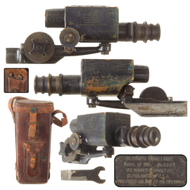 Original U.S. WWI M1903 Springfield Warner & Swasey M-1913 Sniper Scope with Mounting Bracket in Leather Case - No Eye Cup