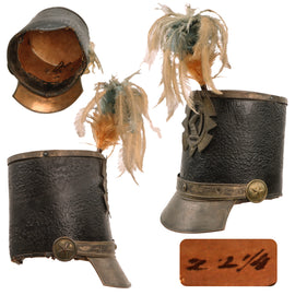 Original U.S. Seminole Wars Era Massachusetts Volunteer Militia Shako with Period Plume - Excellent