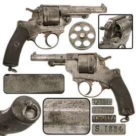 Original French MAS Modèle 1873 Chamelot-Delvigne 11mm Revolver Dated 1884, Matching Serial No. J 22617